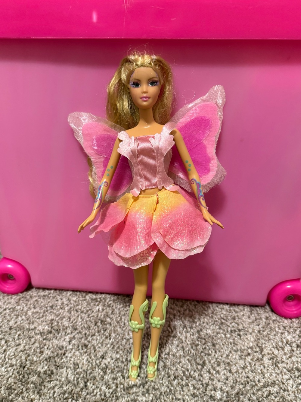 2004 Barbie Fairytopia Elina Doll Light Up Wings Mattel G6266 Tested Works